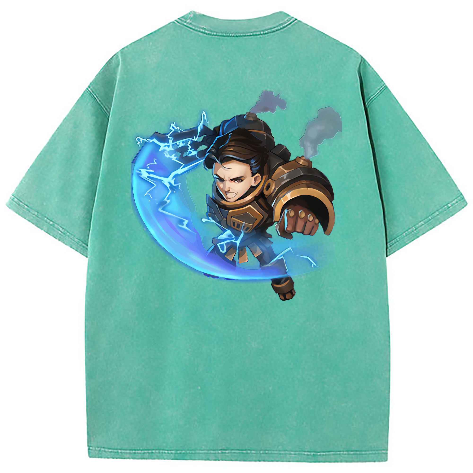 （画像用） リーグ・オブ・レジェンド League of Legends LOL 綿100% ヴィンテージ風 半袖Tシャツ（背面プリント）